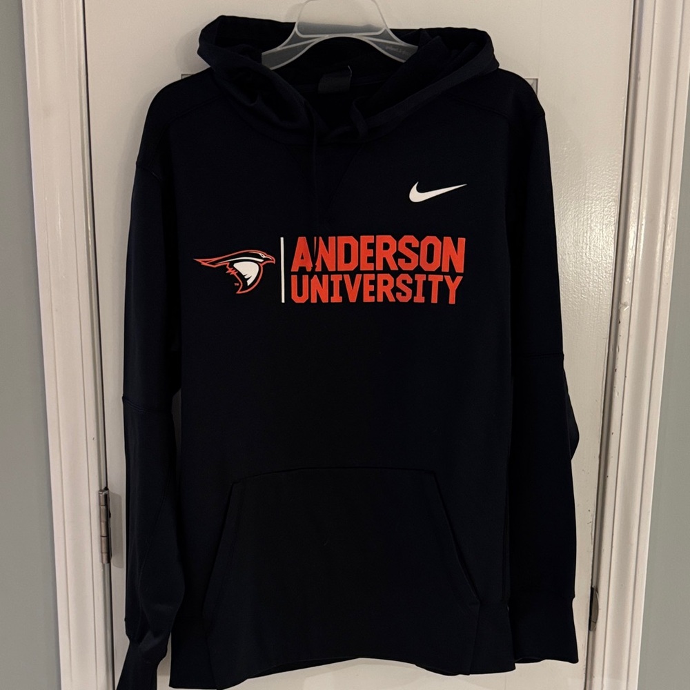Nike Black and Orange Anderson University Hoodie DRI FIT